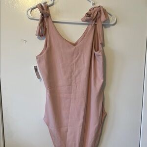 Plunge V-Neck Ribbed Bodysuit